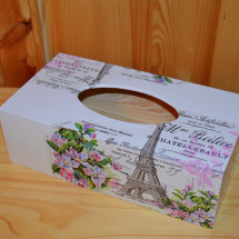 Krabička na kapesníky - květinová Paříž