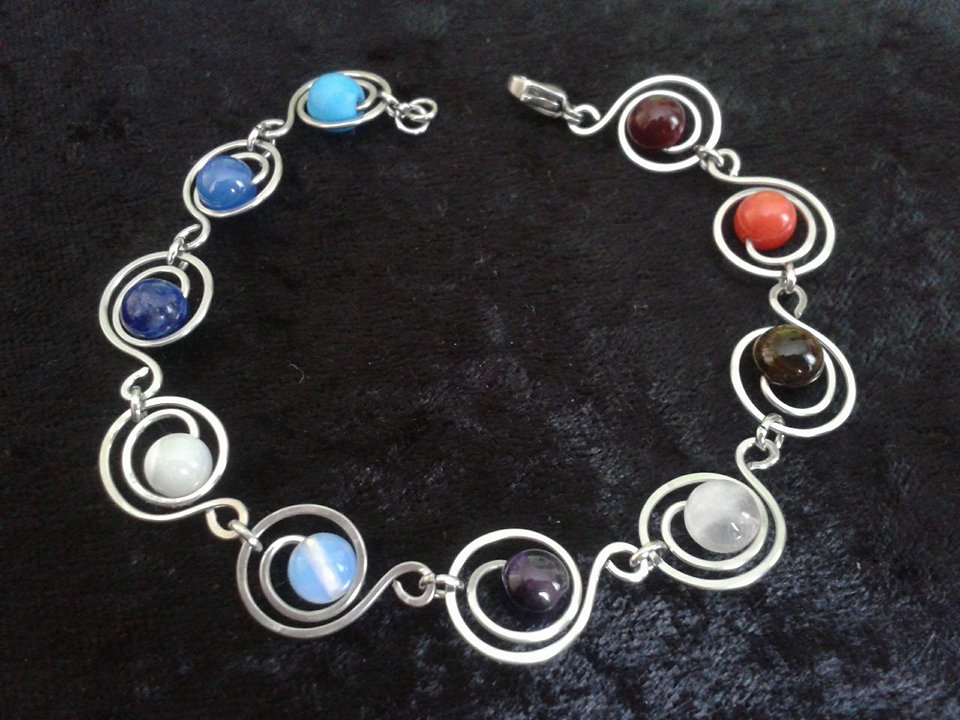 Náramek - polodrahokamy2 - chirurgická ocel