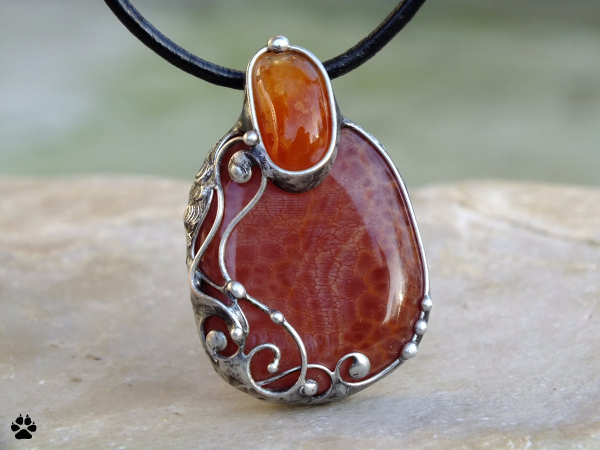 Oranžový plamínek  - achát ohnivý,karneol