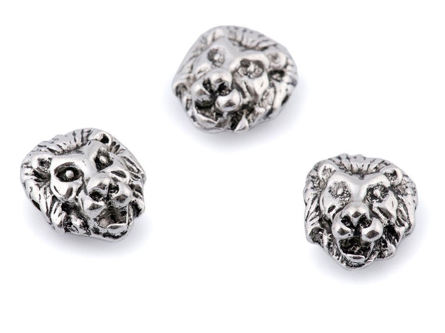 Kovový korálek lev - (1ks)