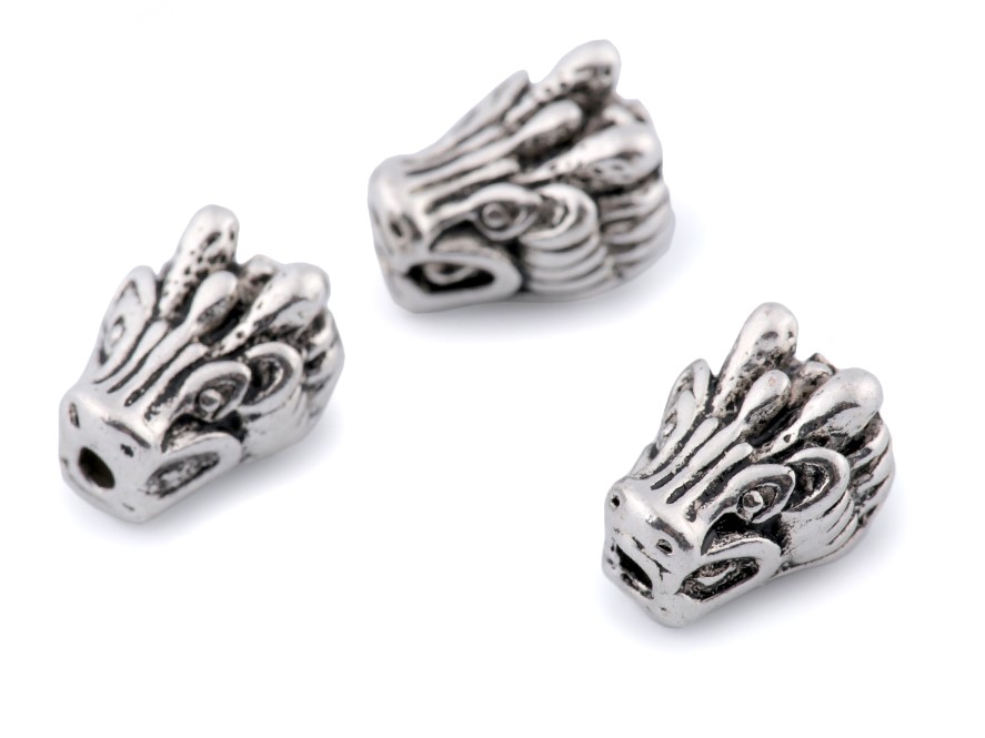 Kovový korálek drak - (1ks)