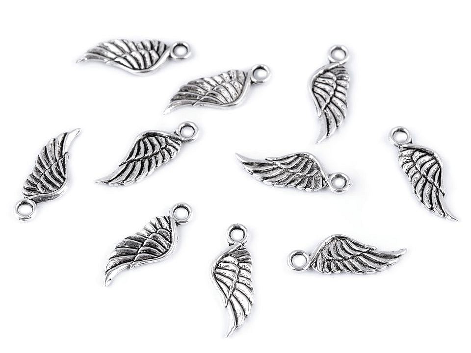 Přívěsek andělské křídlo 7 x 21 mm (5ks)