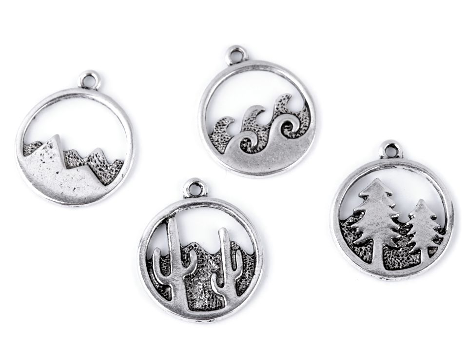 Přívěsek 20 mm (4ks) - mix