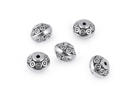 Kovový korálek disk 7 x 9 mm (1ks)