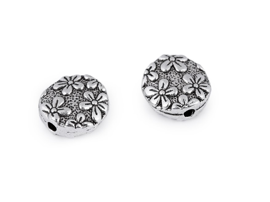 Kovový korálek květy 11 mm (2ks)