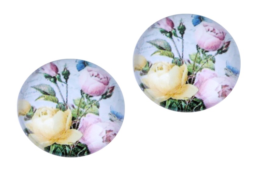 Kabošon květy 18 mm (1ks) - pudrová