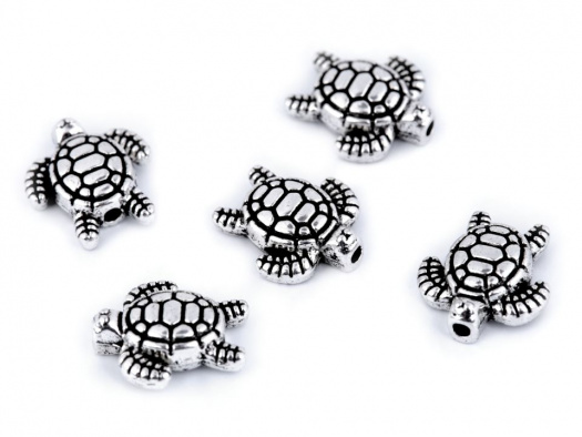 Kovový korálek želva 12 x 13 mm (2ks)