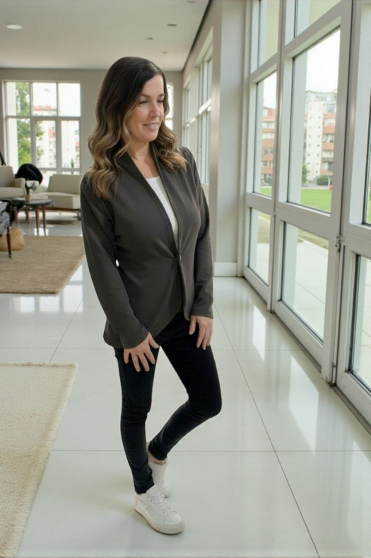 Dámské hnědé sako - teplé