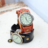 VELKÉ VINTAGE HODINKY, TMAVĚ HNĚDÉ, STEAMPUNKOVÉ
