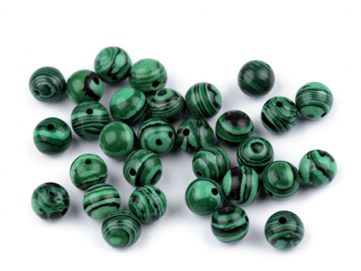Minerálové korálky Malachit 8mm - (10ks)