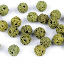 Minerálové korálky Přírodní láva 8 mm (12ks) - sv.zelená