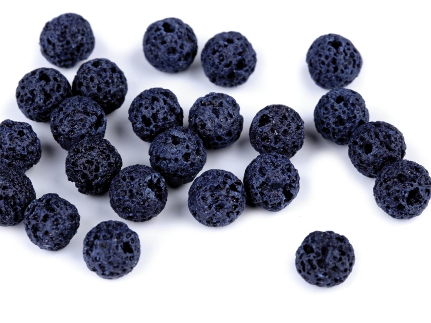 Minerálové korálky Přírodní láva 8 mm (10ks) - tmavá modrá