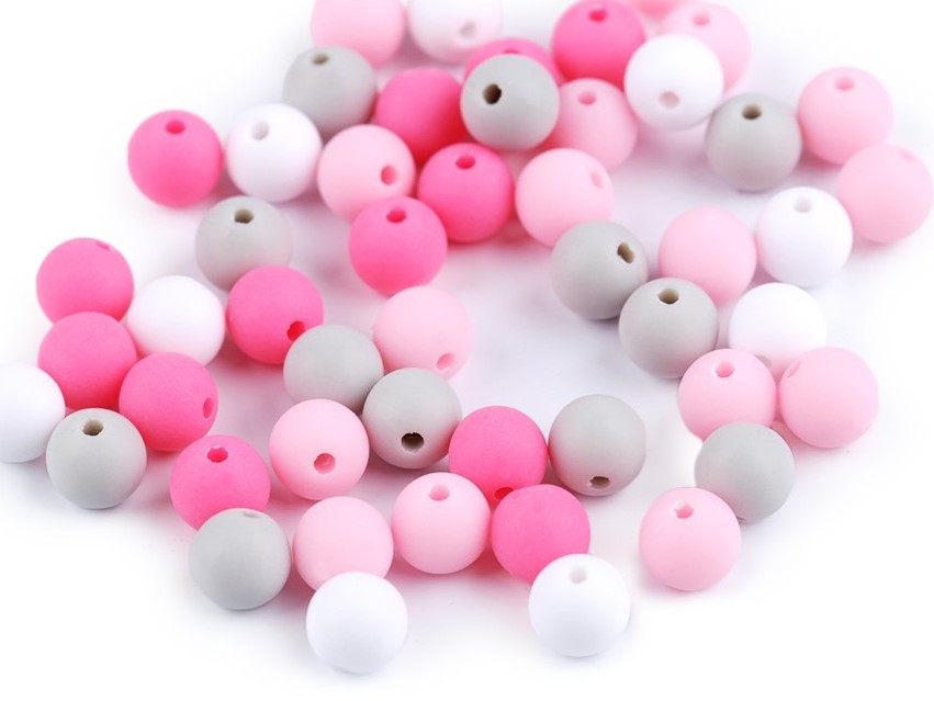 Plastové korálky 8 mm (40ks) - mix