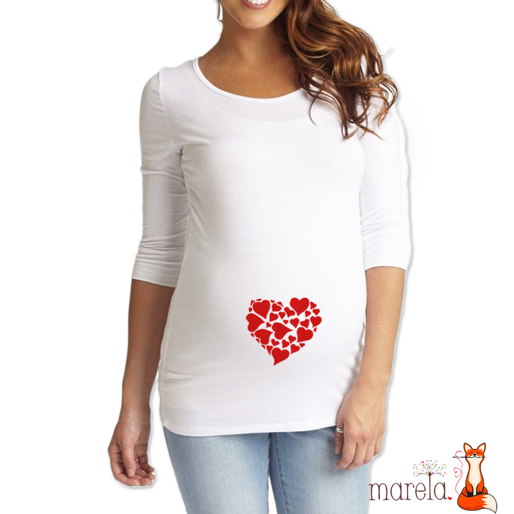 Těhotenské triko 3/4 srdce