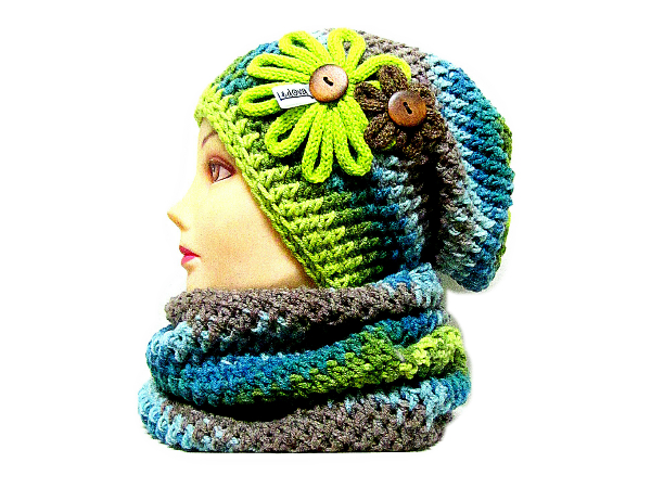 ༺♥༻ SOUPRAVA ČEPICE A NÁKRČNÍKU ༺♥༻ 1270