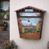 Ručně malovaná poštovní schránka se slunečnicemi – venkovský styl