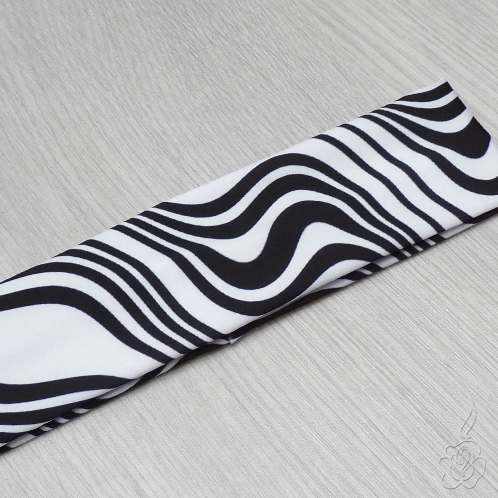 Černobílá elastická čelenka 