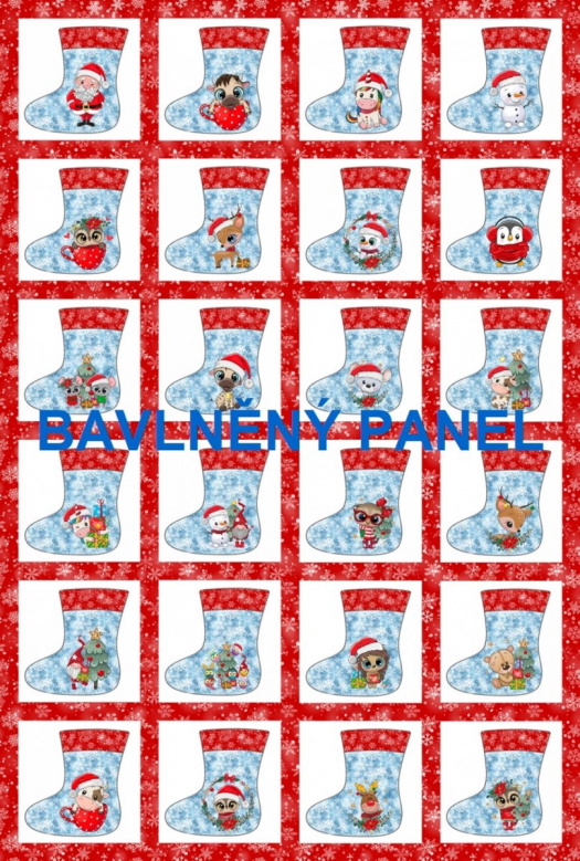 BAVLNĚNÝ PANEL / I NA ADVENTNÍ KALENDÁŘ/ 40X60 cm  AKN365 - SKLADEM