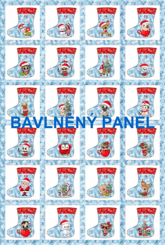 BAVLNĚNÝ PANEL / I NA ADVENTNÍ KALENDÁŘ/ 40X60 cm  AKN368 - SKLADEM