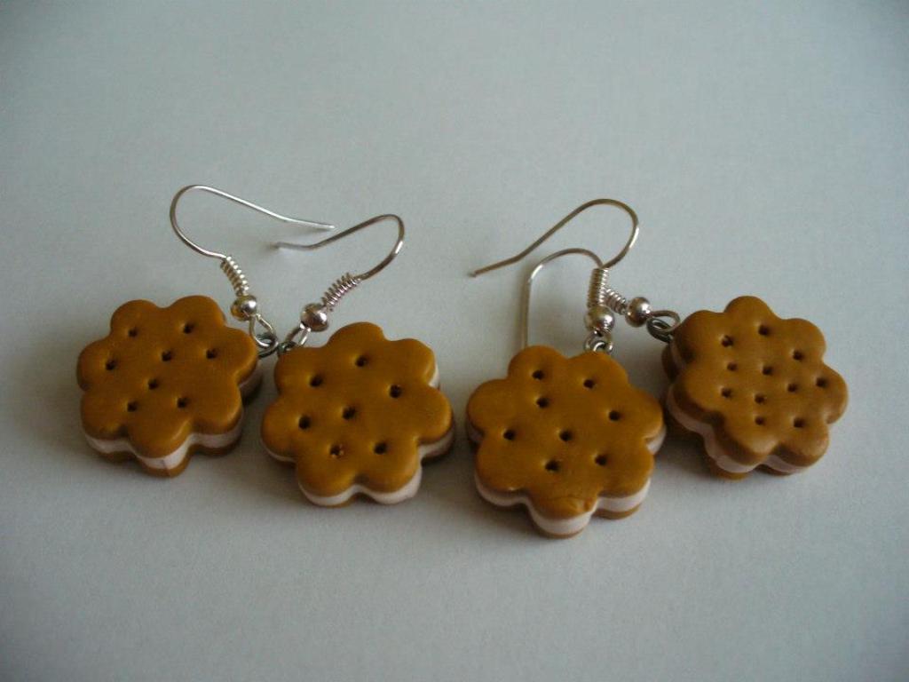 náušnice sušenky světlé