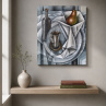 The Quiet Table – originální olejomalba 60 × 50 cm