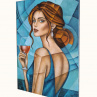 Portrait in Teal - originální olejomalba 60×40 cm