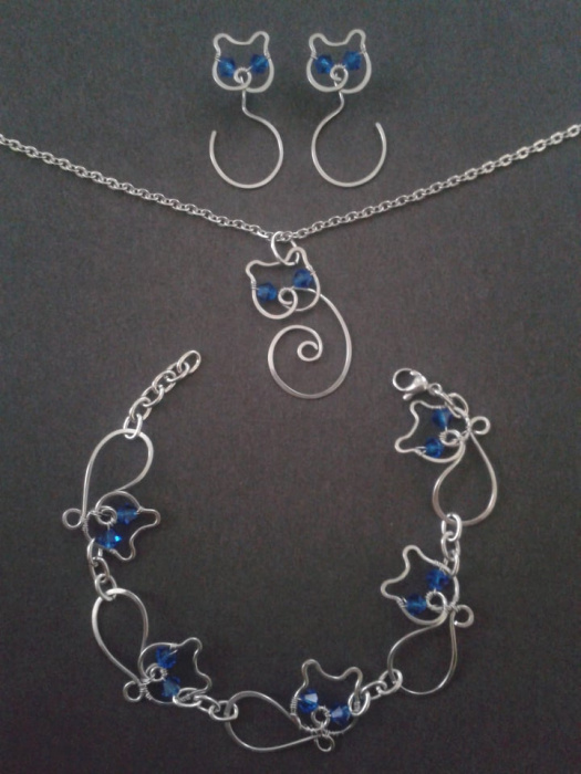 Kočička - souprava - Swarovski - chirurgická ocel