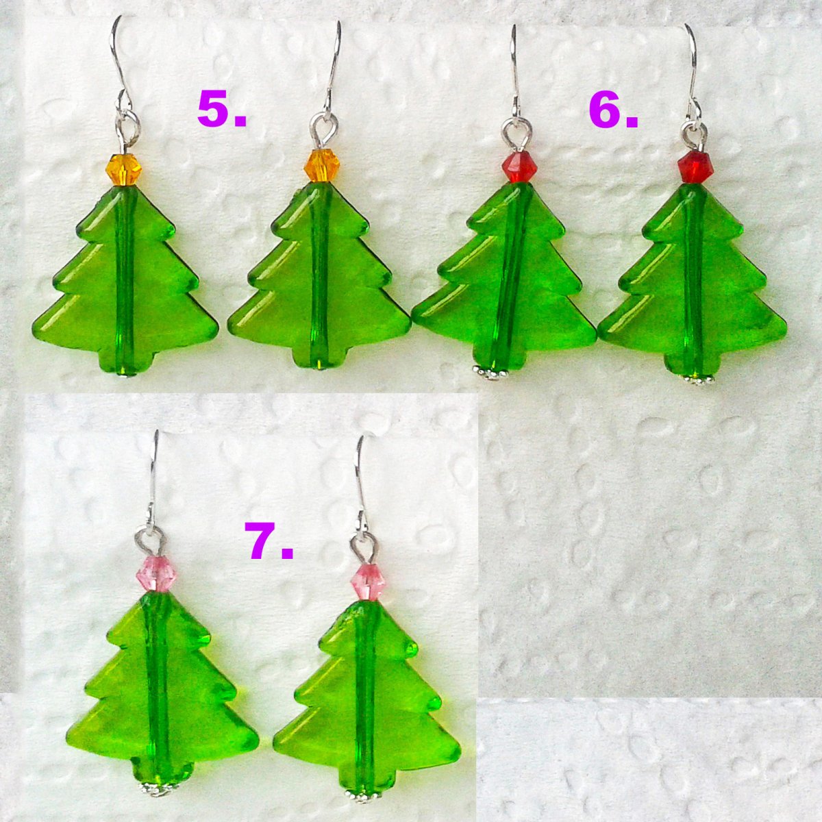 aiv0384	Náušnice vánoční stromečky - více barev
