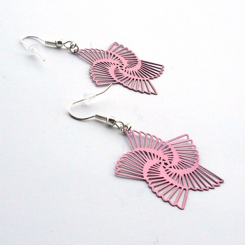 Točená hvězdice růžovofialová - lehoučké náušnice