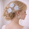 Svatební vlasová ozdoba s perličkami – růžový květ