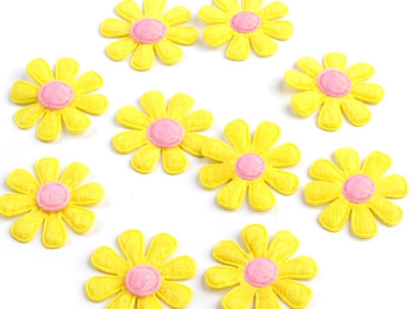 Květ z filcu 27 mm (10ks) - žlutá