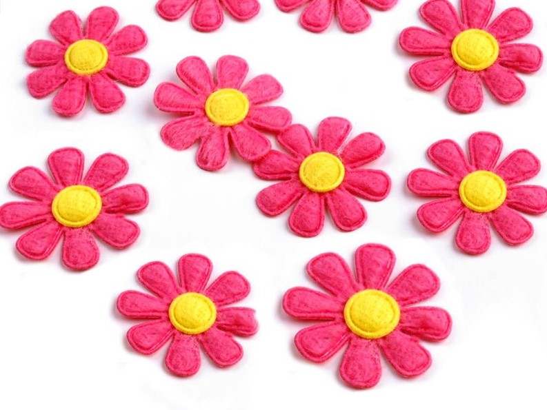 Květ z filcu 27 mm (10ks) - růžová