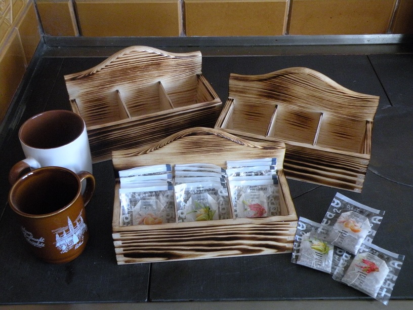 Čajovky 3 přihrádky - krása dřeva přírodní