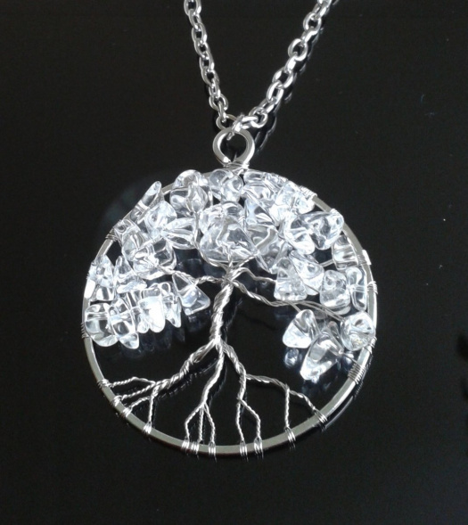 Amulet KŘIŠŤÁLOVÝ STROM ŽIVOTA - chirurgická ocel 