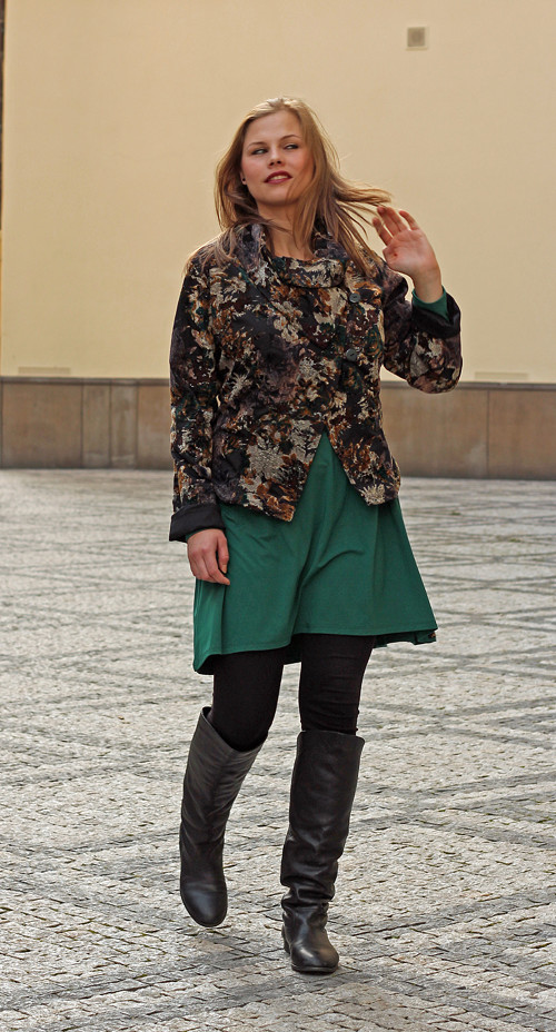 Úpletové sáčko se sametovým potiskem 