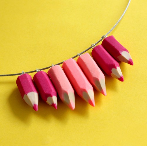 náhrdelník - fimo pastelky