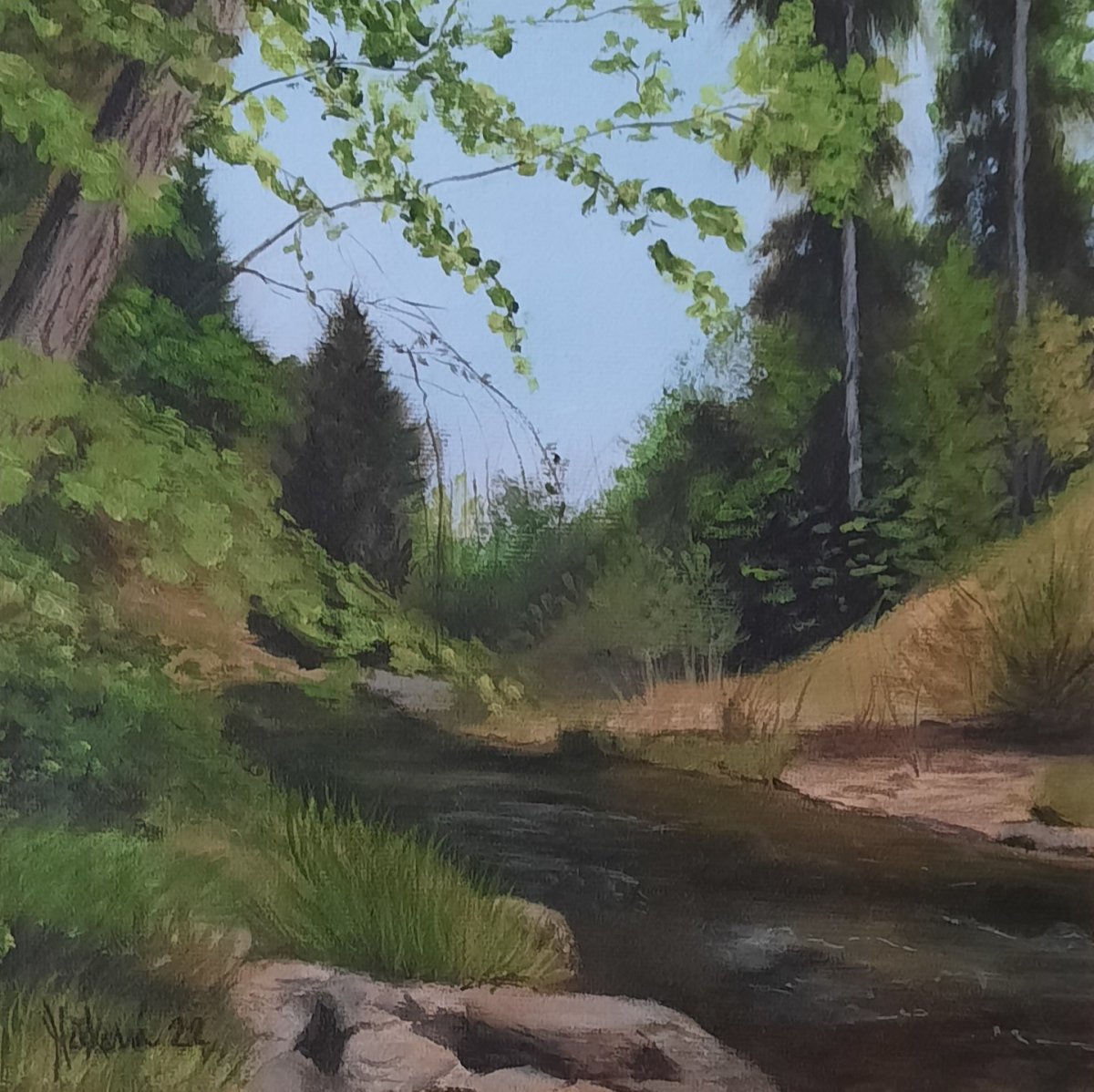 Kamenice 2022 - Malba akrylem 24x24 cm