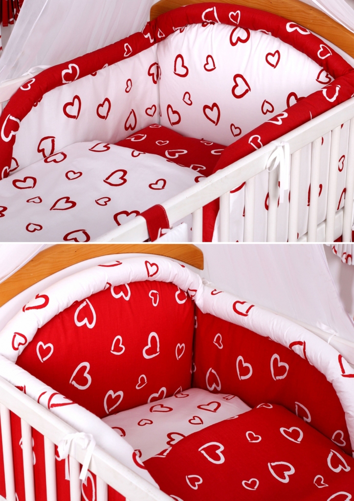 Povlečení + mantinel SRDÍČKA