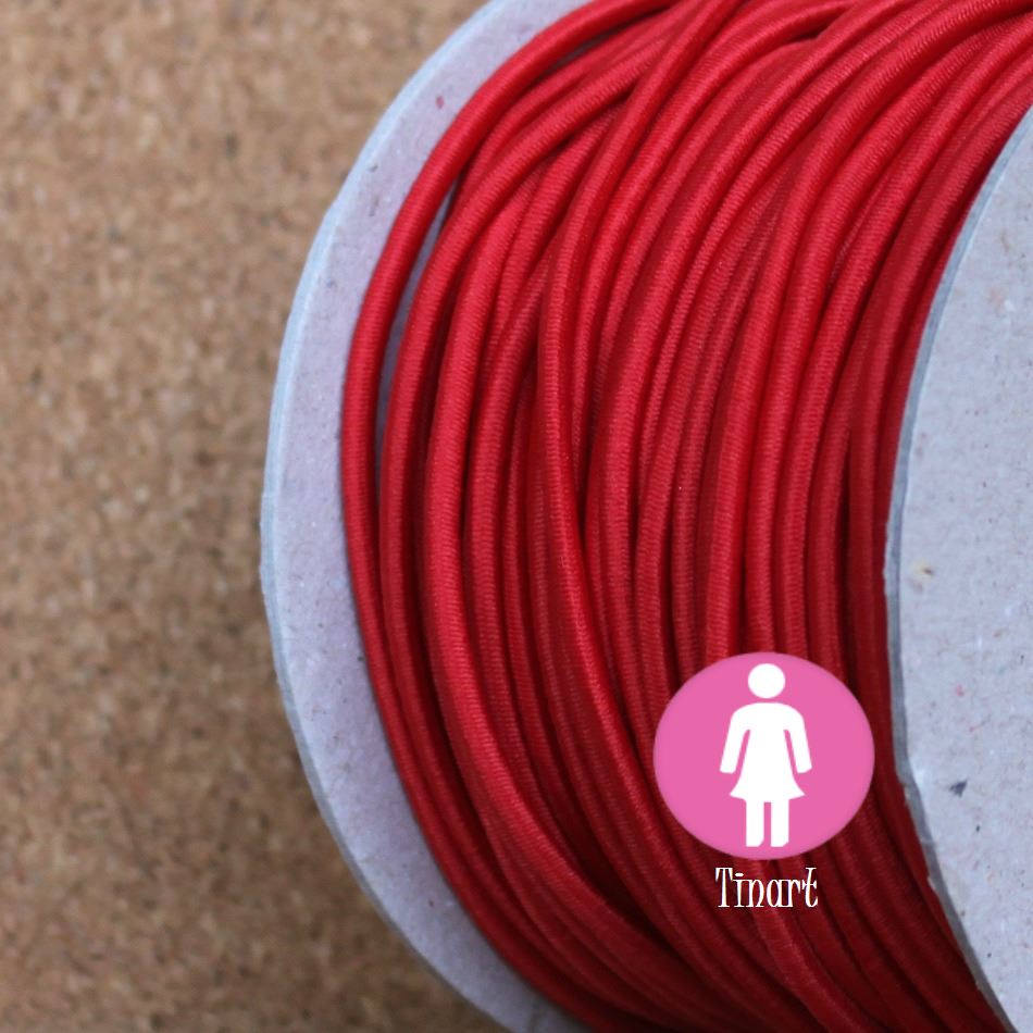 Pruženka/gumička: 2 metry x Ø 3 mm - Červená