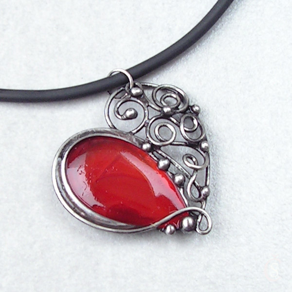 Srdíčko s krajkou - Achát