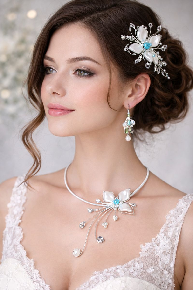 Exkluzivní autorský šperkový set – elegance v tyrkysových tónech