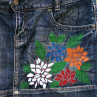 Denim sukně mini květy