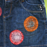 Denim sukně mini barevné kruhy