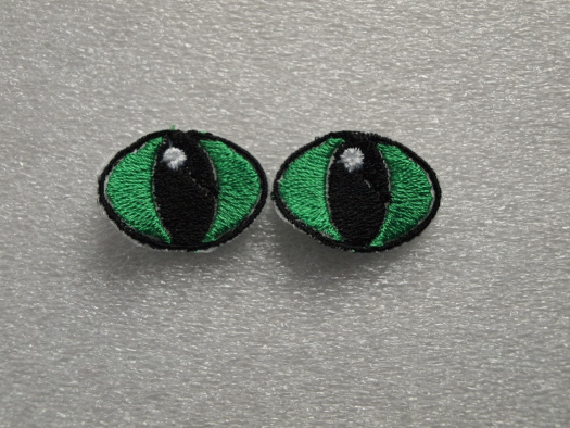 Vyšívané oči kočičí 3x2cm 1 pár