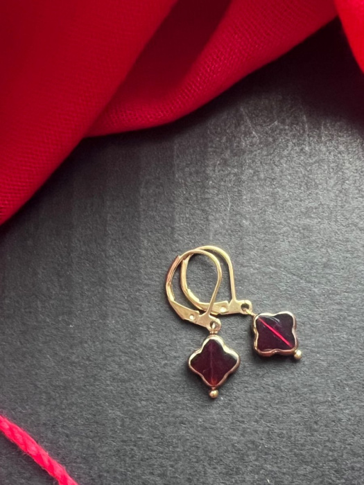 Čtyřlístkové náušnice - pozlacená S.Steel