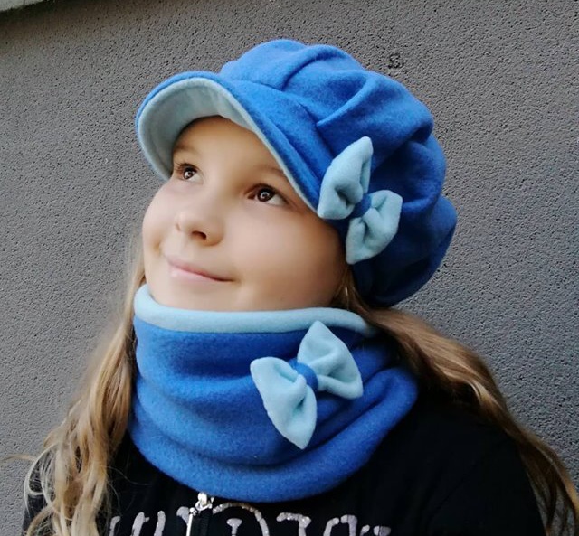 čepice ,BEKOVKA,KŠILTOVKA  modrá tm.+sv. i mašle