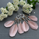 Peříčkové starorůžové náušnice