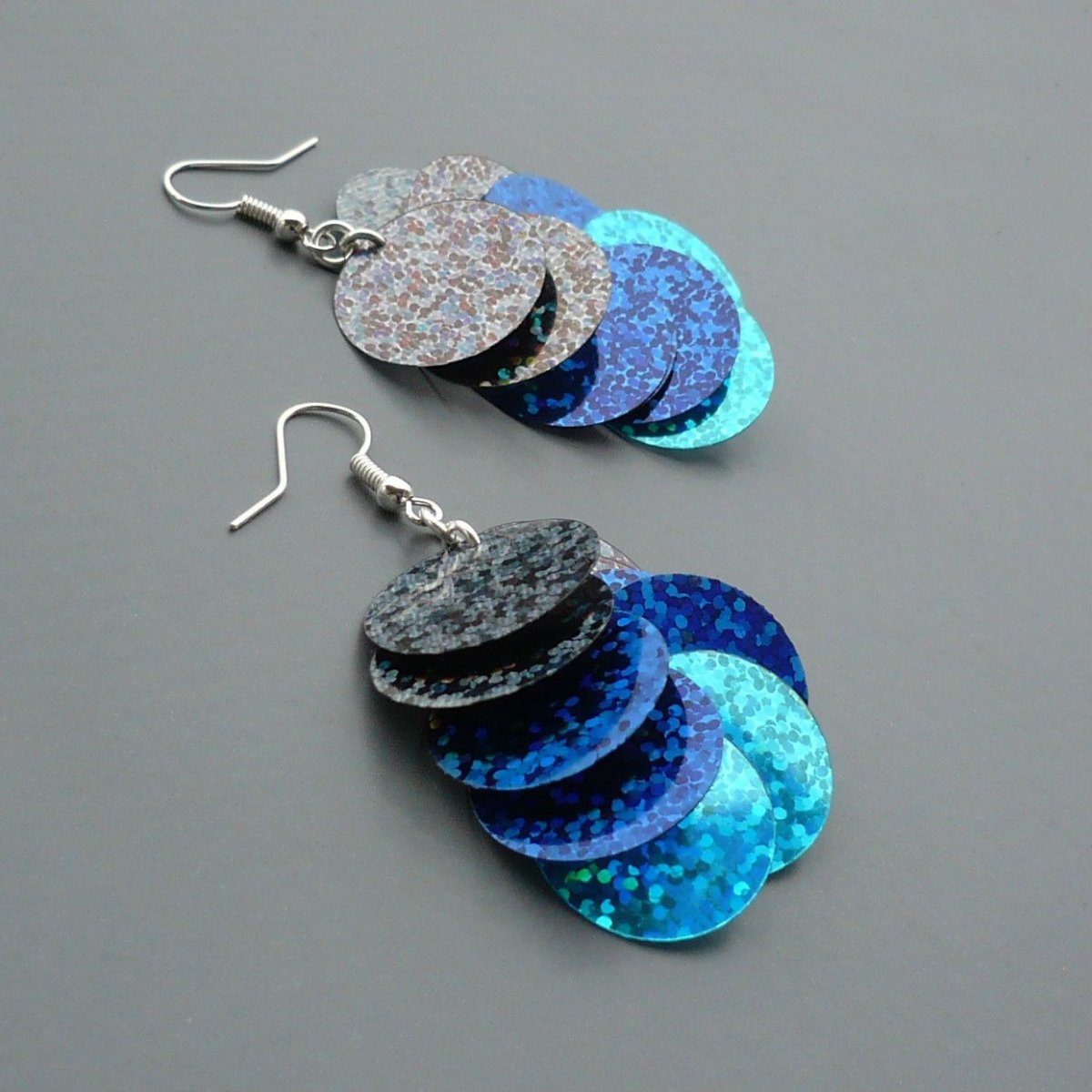 Noční flirt - vrstvené flitrové náušnice