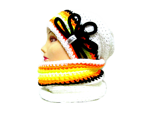 ༺♥༻ SOUPRAVA ČEPICE A NÁKRČNÍKU ༺♥༻1129