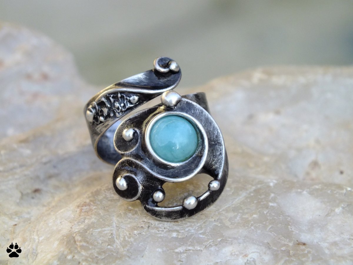 Letní obloha - prsten s amazonitem